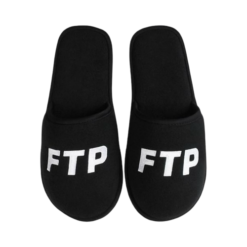FTP Logo Slippers Black | Vintage Clothing Store Canada
