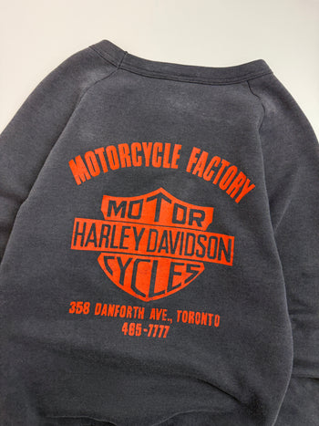 Vintage 1980s Harley Davidson Factory Sweatshirt Faded Black