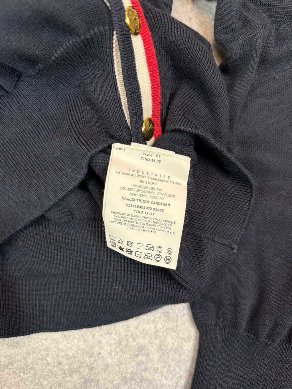Moncler Gamme Bleu Striped Cardigan Dark Blue (USED)
