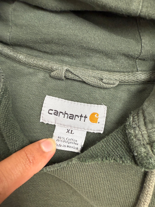 Vintage 2000's Carhartt Pullover Hoodie Green | Vitnage Clothing Store Canada