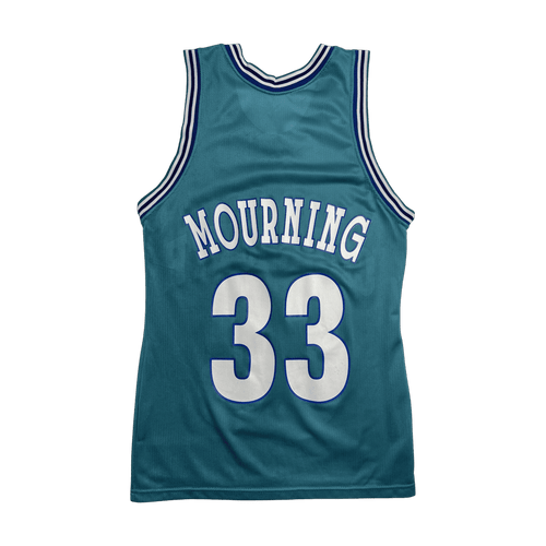 (S) Vintage Alonzo Mourning Charlotte Champion Jersey Teal | Vintage Clothing Store Canada