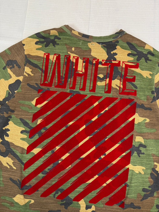 Off-White Red Velvet Tee Camo (USED) | Vitnage Clothing Store Canada