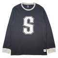 Vintage Stussy Giant S Football L/S Tee Black