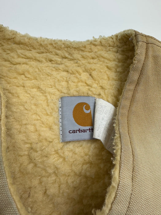 Vintage Sherpa lined Zip-Up Vest Beige | Vitnage Clothing Store Canada