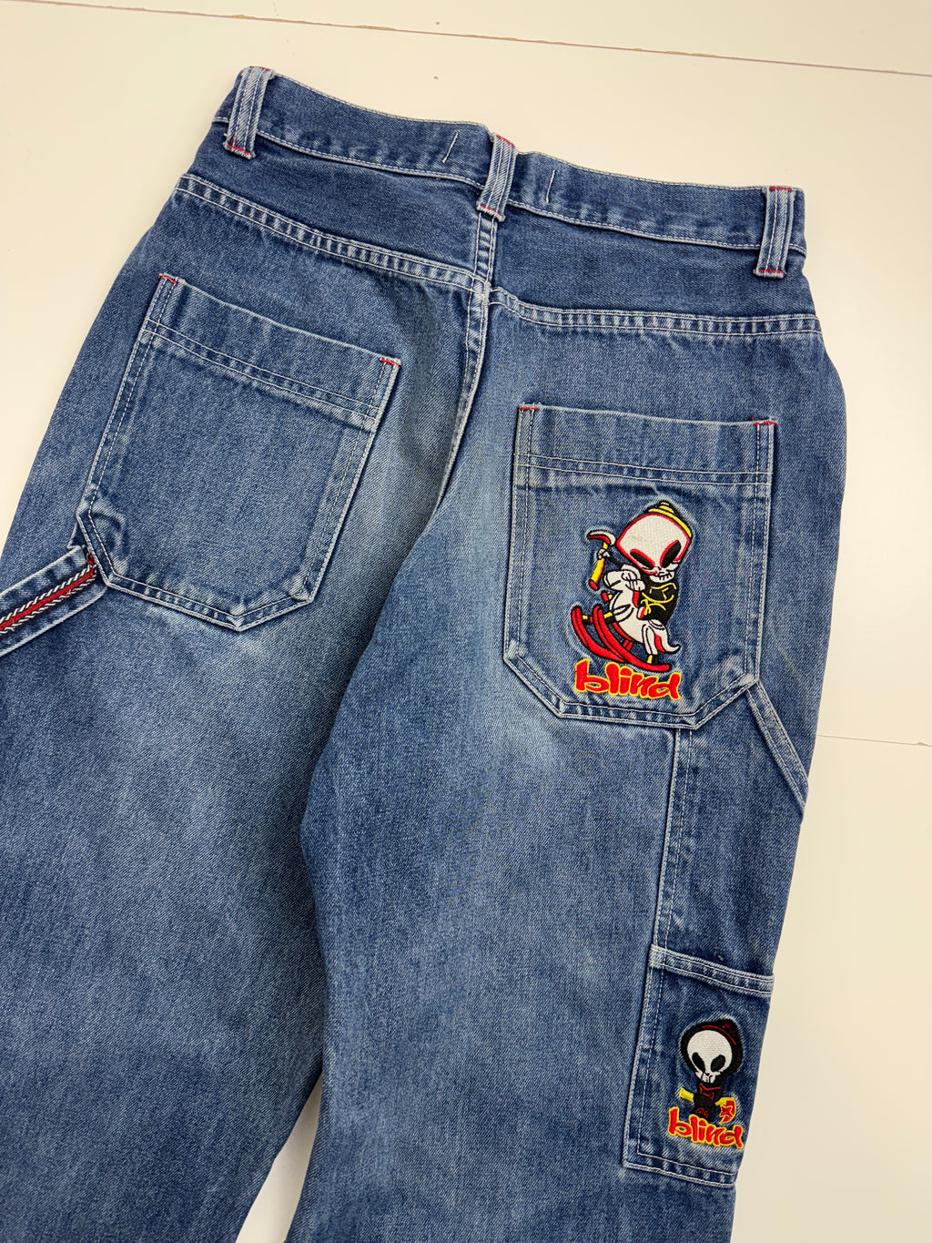 Blind Embroidered Carpenter Denim Pants
