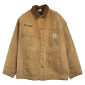 Vintage 90s Carhartt Lined Chore Corporate Work Jacket Tan
