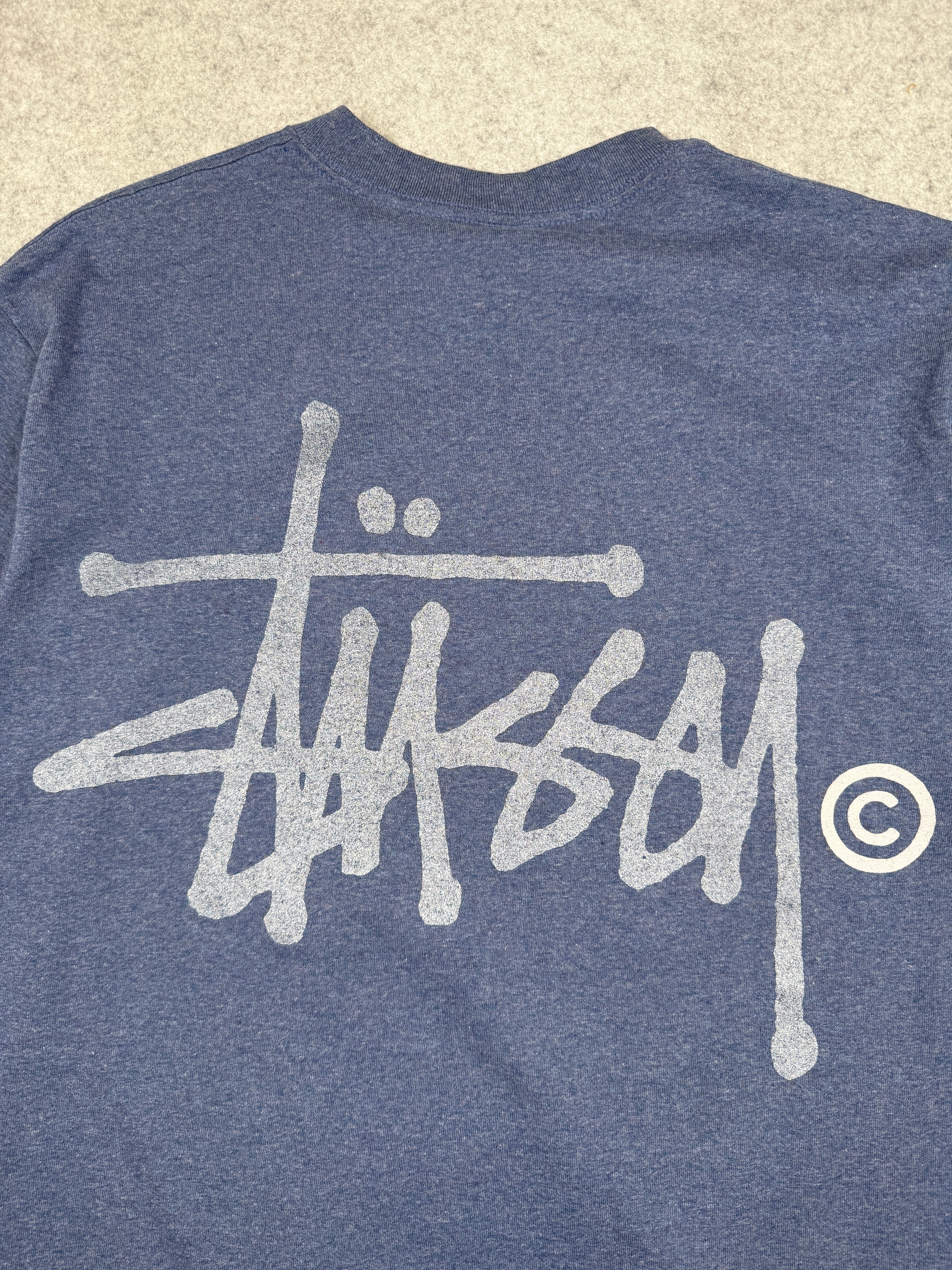 Vintage Stussy Reflective Classic Logo Blue