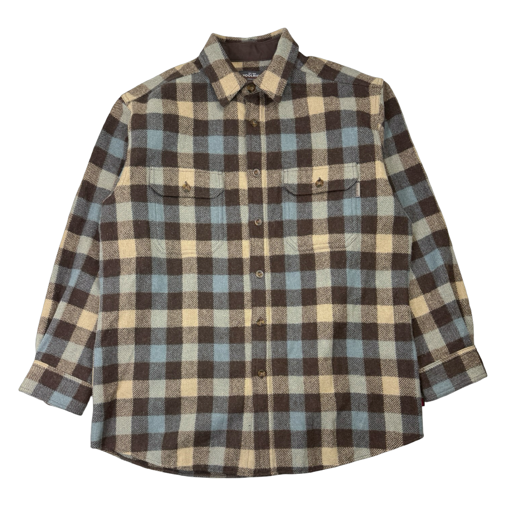 Woolrich Plaid Wool Button Up Brown