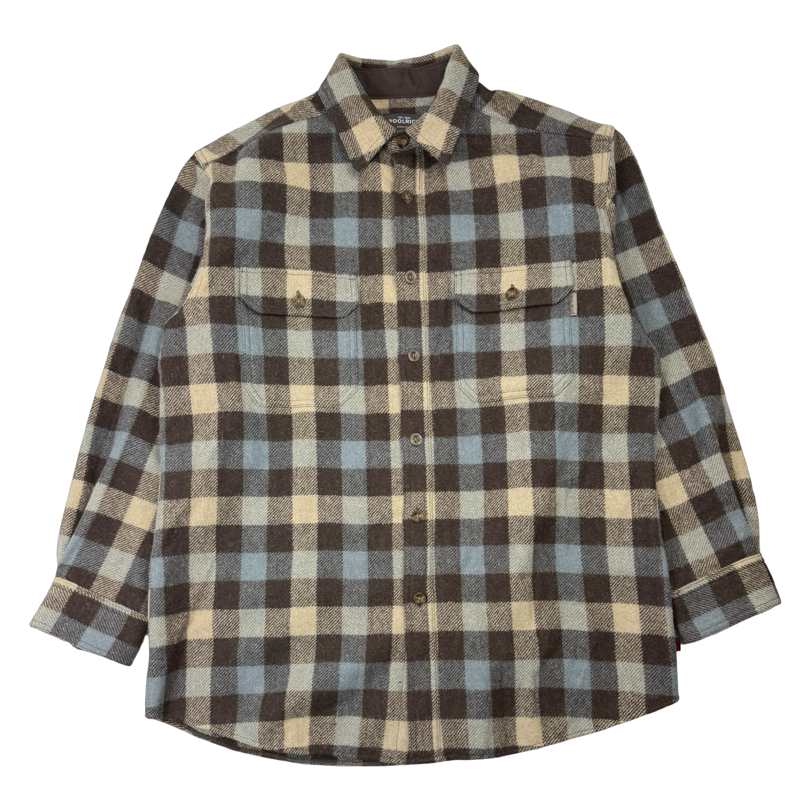 Woolrich Plaid Wool Button Up Brown