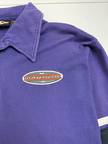 (M) Vintage Harley Davidson Colar L/S Tee Purple