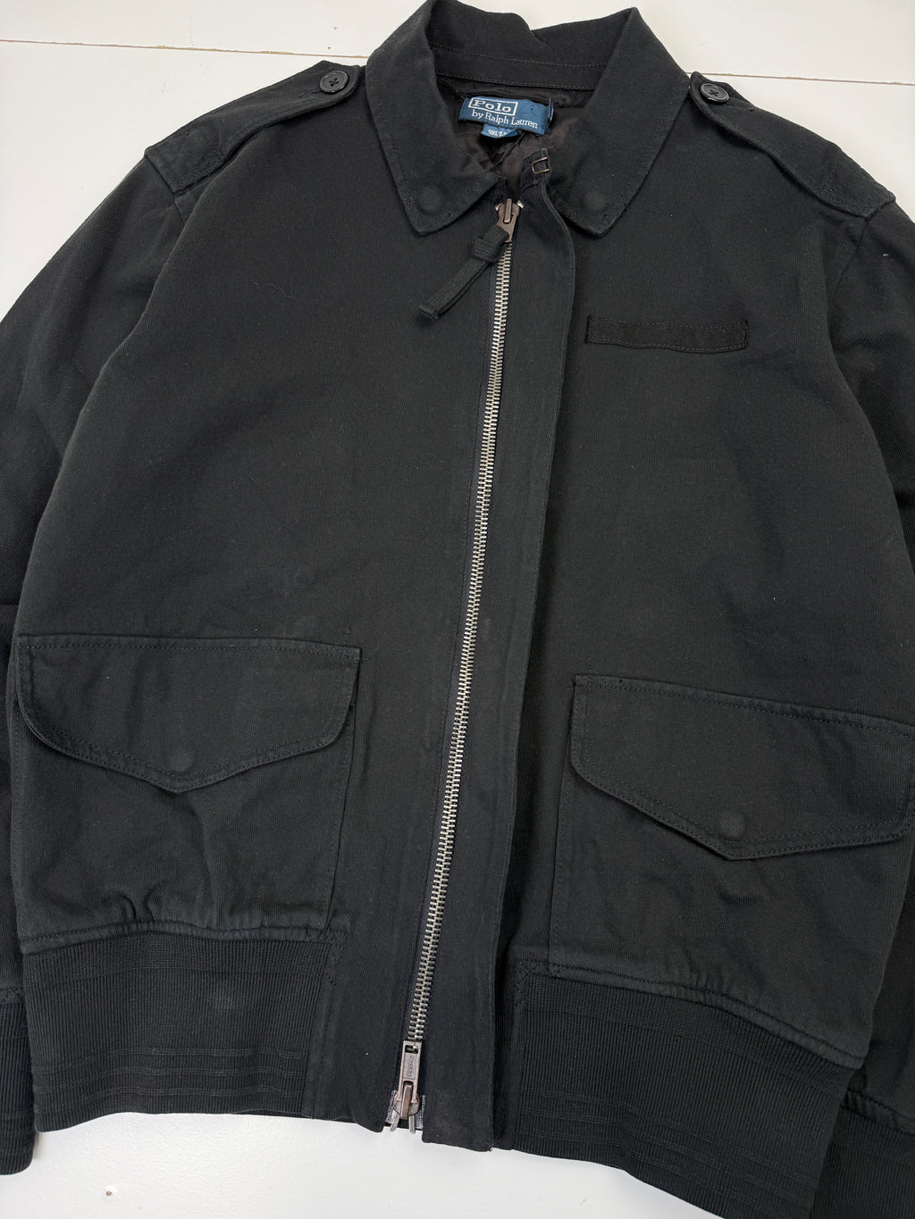 Vintage Polo Ralph Lauren Quilt Lined Zip Up Jacket Black