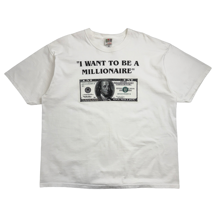 Vintage 2000s Millionaire Novelty Tee White | Vitnage Clothing Store Canada