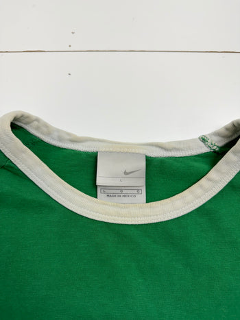 Vintage 2000s Nike Ringer Tee Green