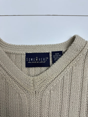 Vintage Somewhere Knit Sweater Beige