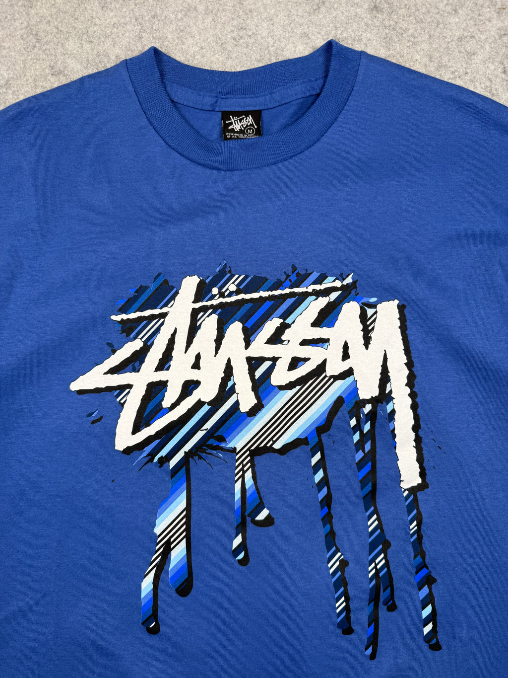 Vintage Stussy Drip Tee Blue