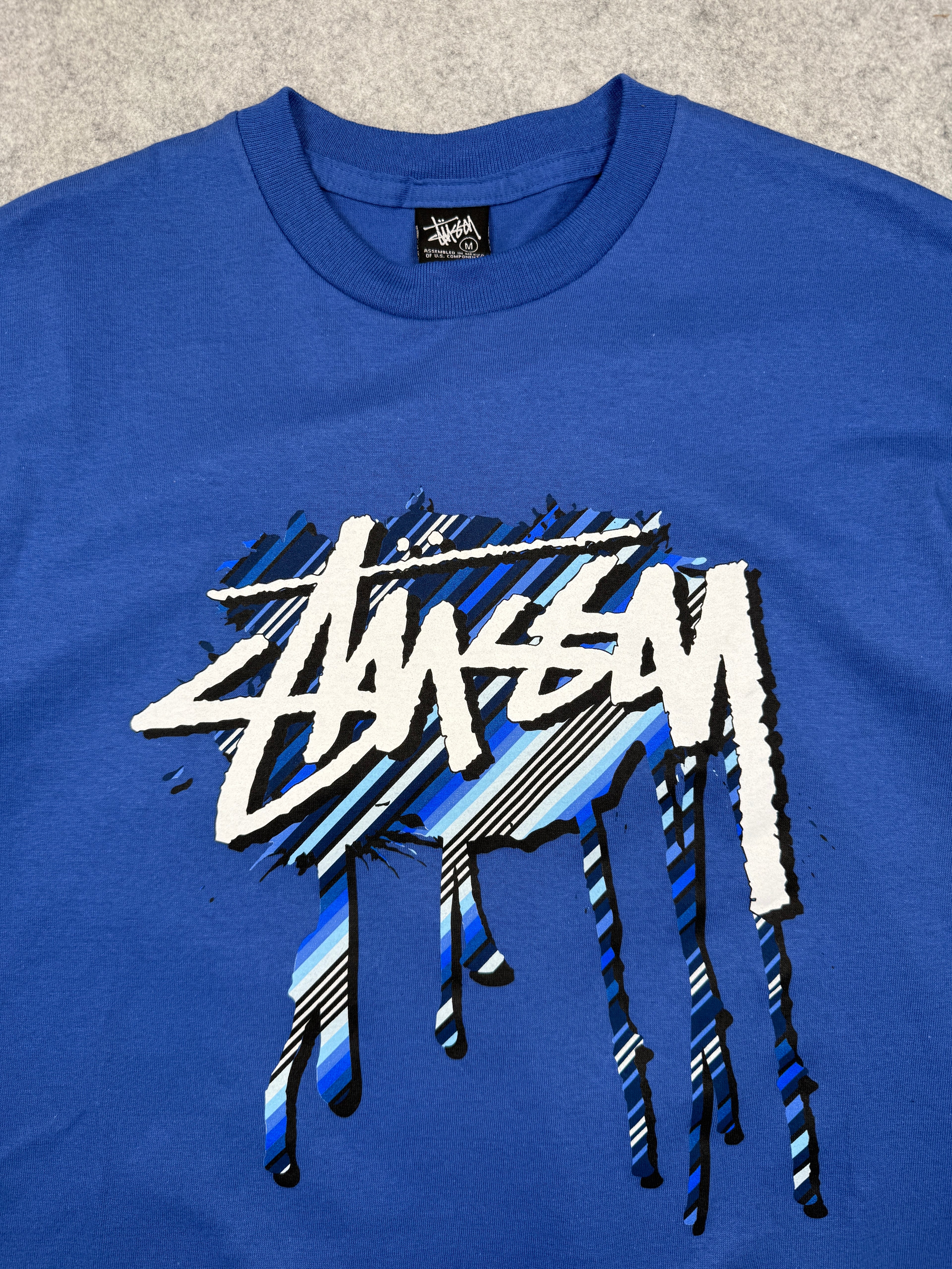 Vintage Stussy Drip Tee Blue