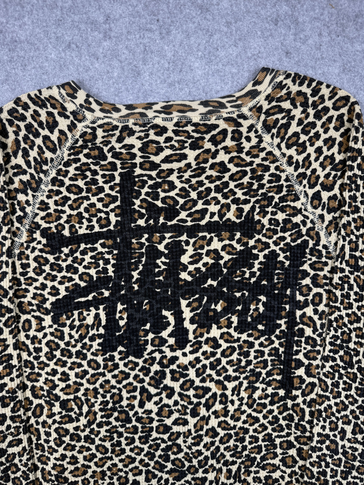 Stussy Thermal Leopard Print L/S Tee (USED)