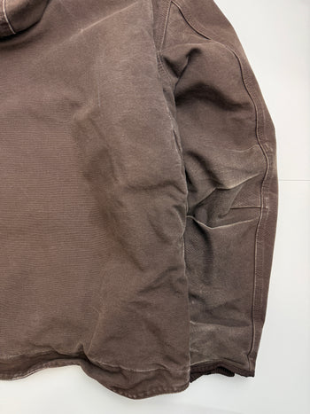 Carhartt Sherpa Lined Hooded Work Jacket Brown
