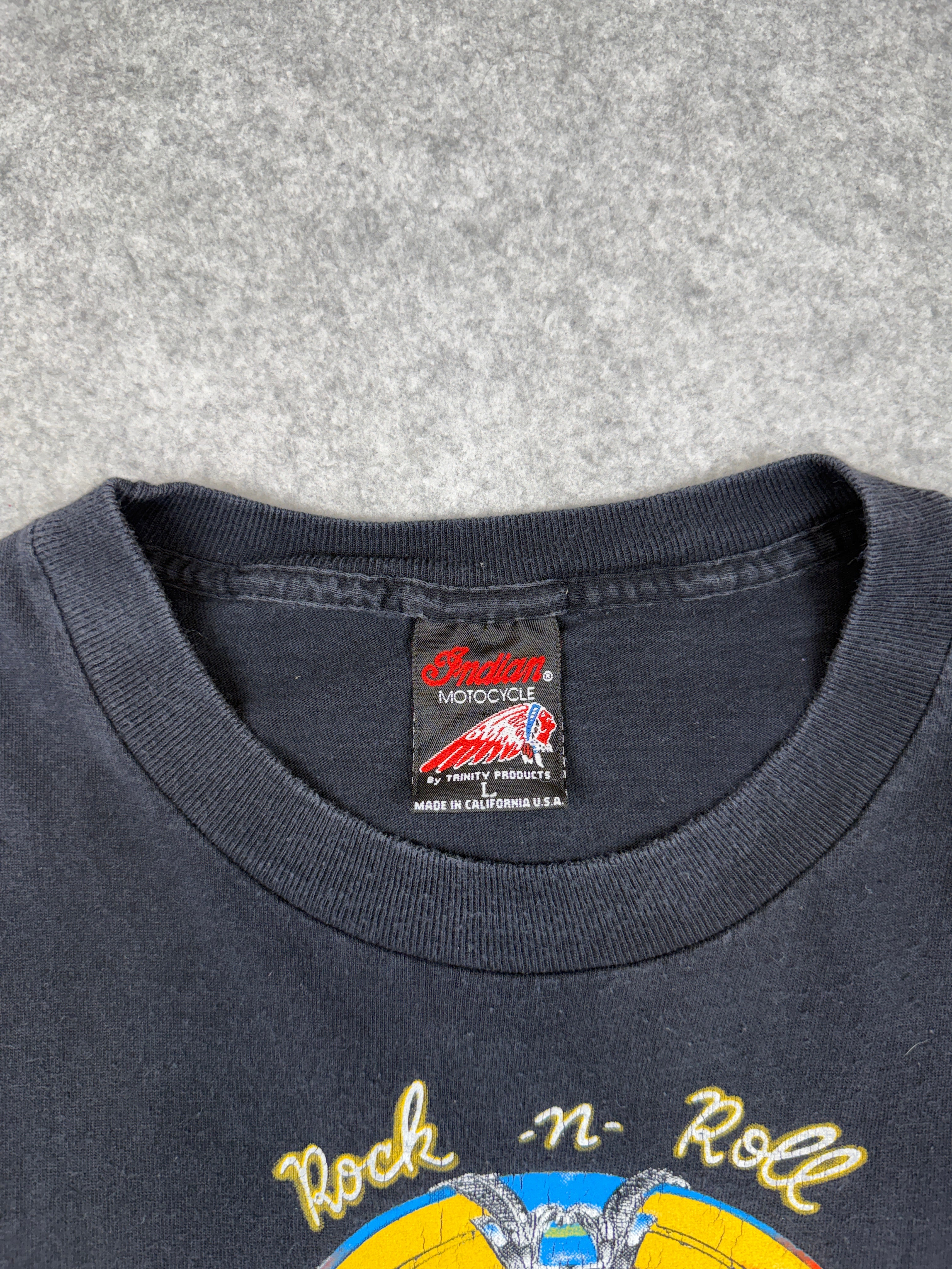 Vintage Indian Motorcycle Rock n Roll Tee Black