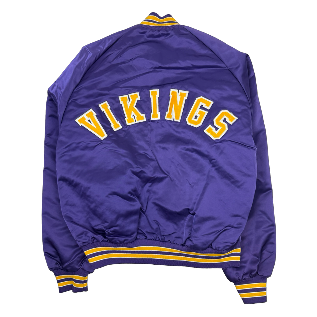 Vintage Minnesota Vikings Satin Bomber Jacket Purple