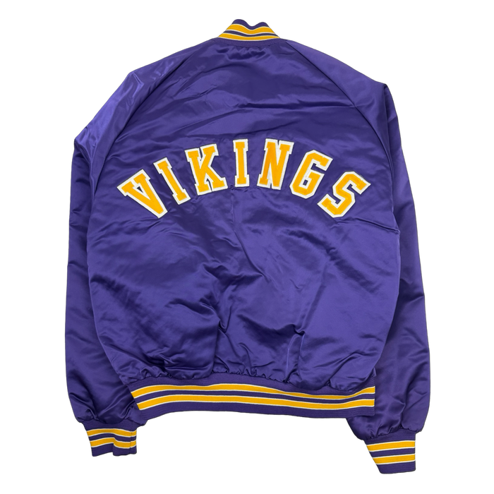 Vintage Minnesota Vikings Satin Bomber Jacket Purple | Vitnage Clothing Store Canada