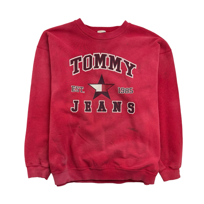 (L) Vintage Tommy Hilfiger Jeans Sweatshirt Red