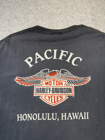 Vintage Harley Davidson Honolulu Hawaii Tee Black