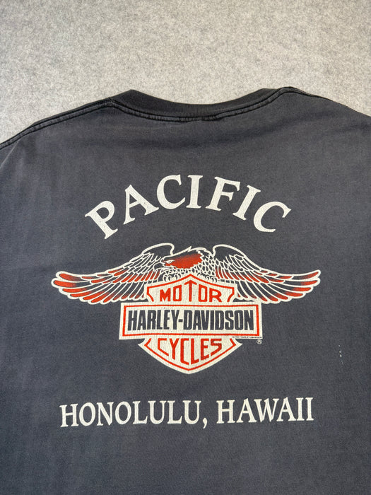 Vintage Harley Davidson Honolulu Hawaii Tee Black | Vitnage Clothing Store Canada