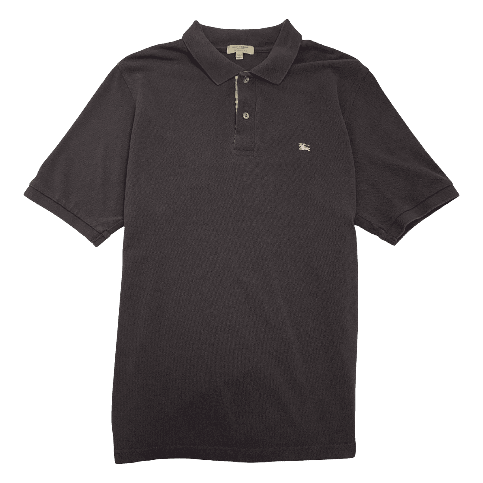 Vintage Burberry Embroidered Logo Polo Tee Black