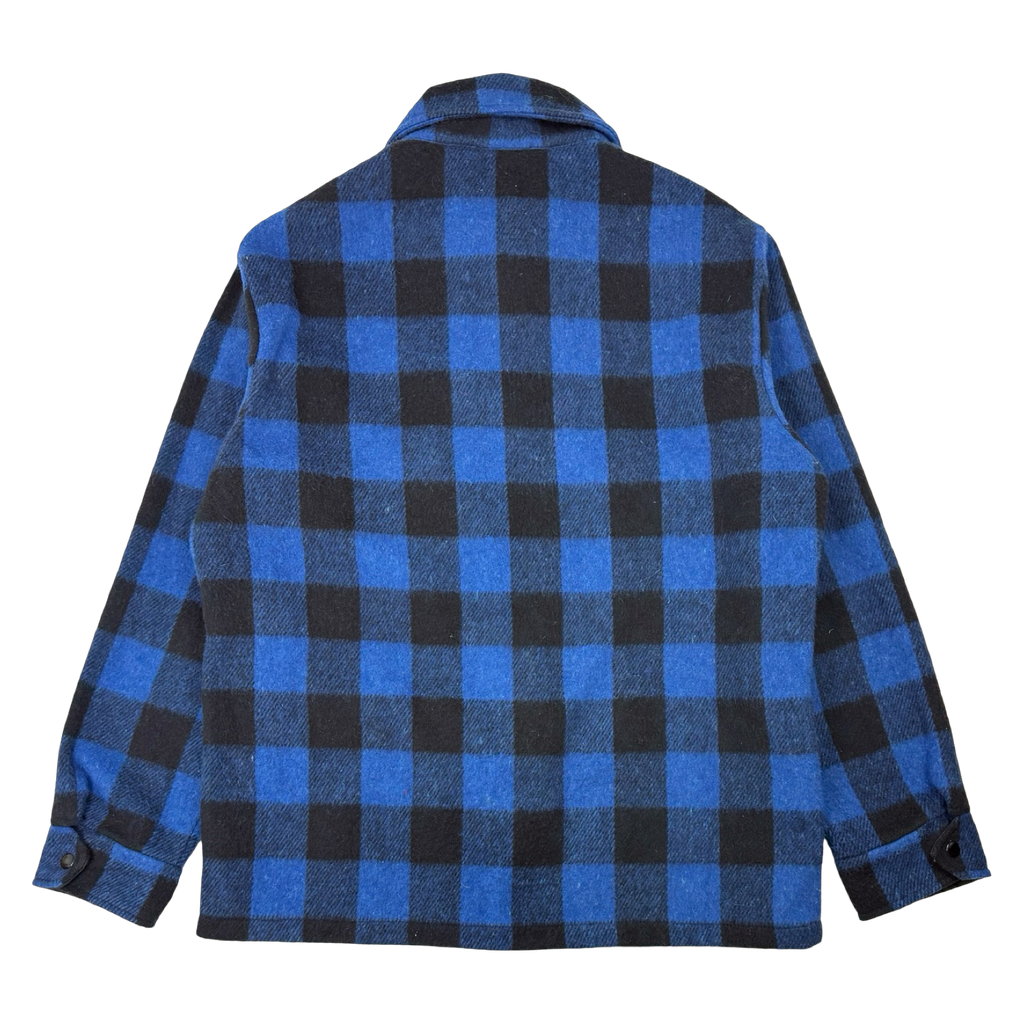 Vintage Golden Bay Wool Plaid Button Up Shirt Blue
