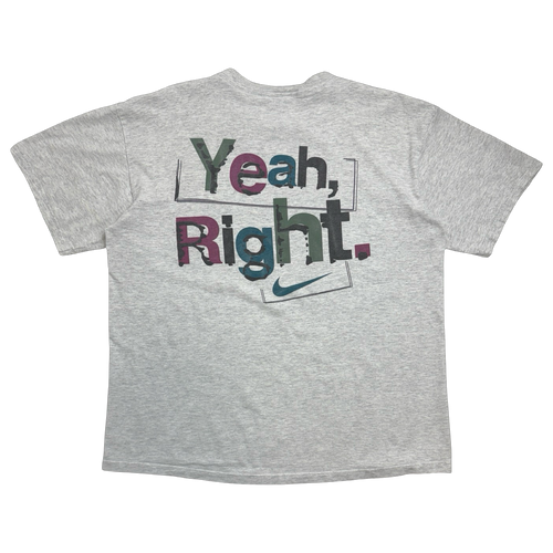 Vintage 90s Nike 'Yeah Right' Slogan Tee Light Grey | Vintage Clothing Store Canada