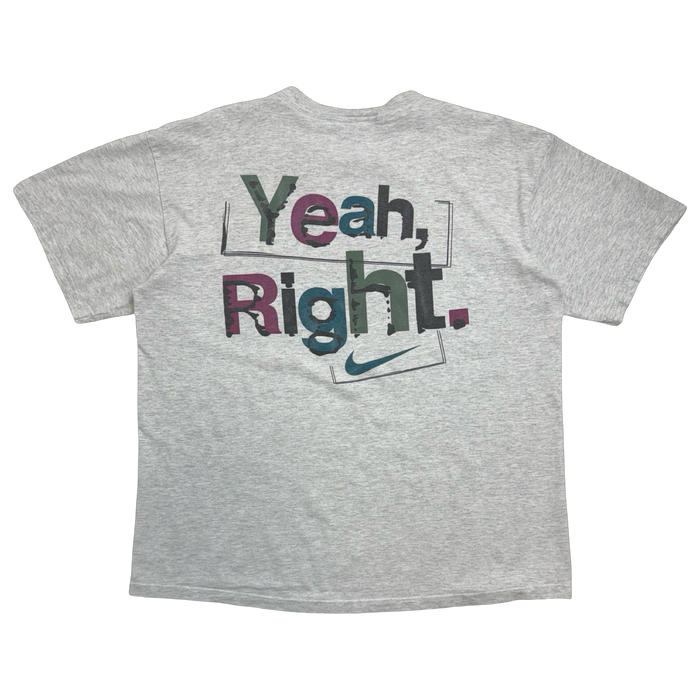 Vintage 90s Nike 'Yeah Right' Slogan Tee Light Grey | Vitnage Clothing Store Canada