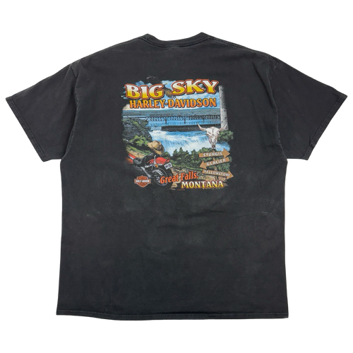 Vintage 2007 Harley Davidson Fat Boy Montana Tee Black | Vintage Clothing Store Canada