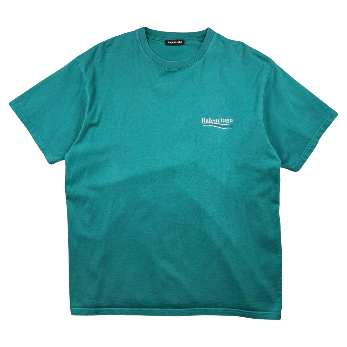 Balenciaga Political Campaign Tee Teal (USED)
