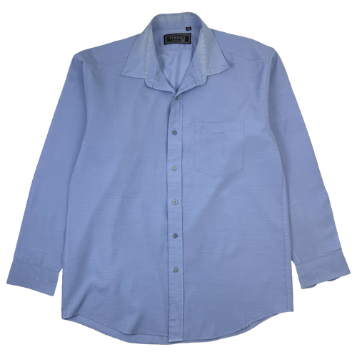 Vintage Versace V2 Dress Shirt Light Blue | Vintage Clothing Store Canada