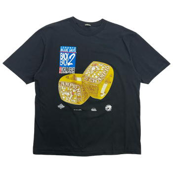 Vintage 1993 Toronto Blue Jays Back to Back Rings Tee Black