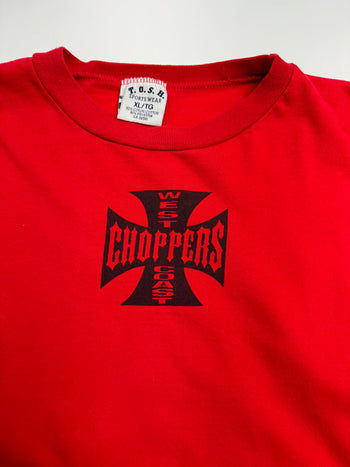 (L) Vintage 90s West Coast Choppers L/S Tee Red