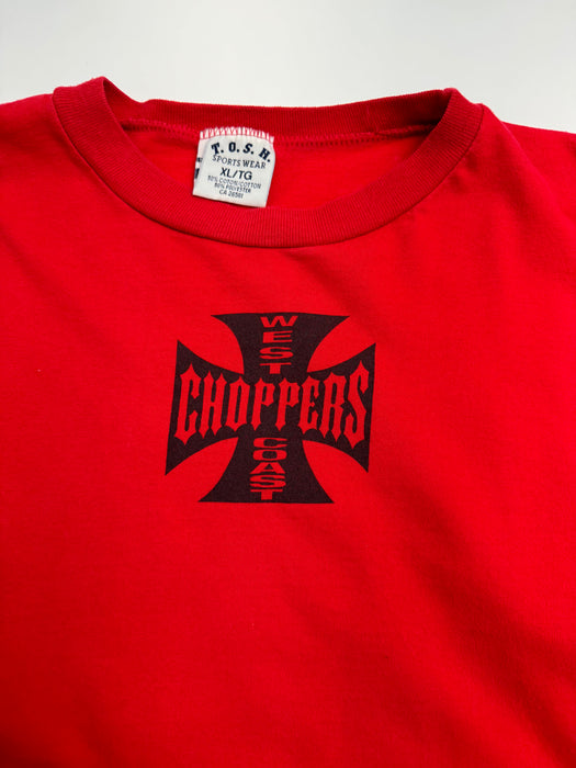 (L) Vintage 90s West Coast Choppers L/S Tee Red | Vitnage Clothing Store Canada