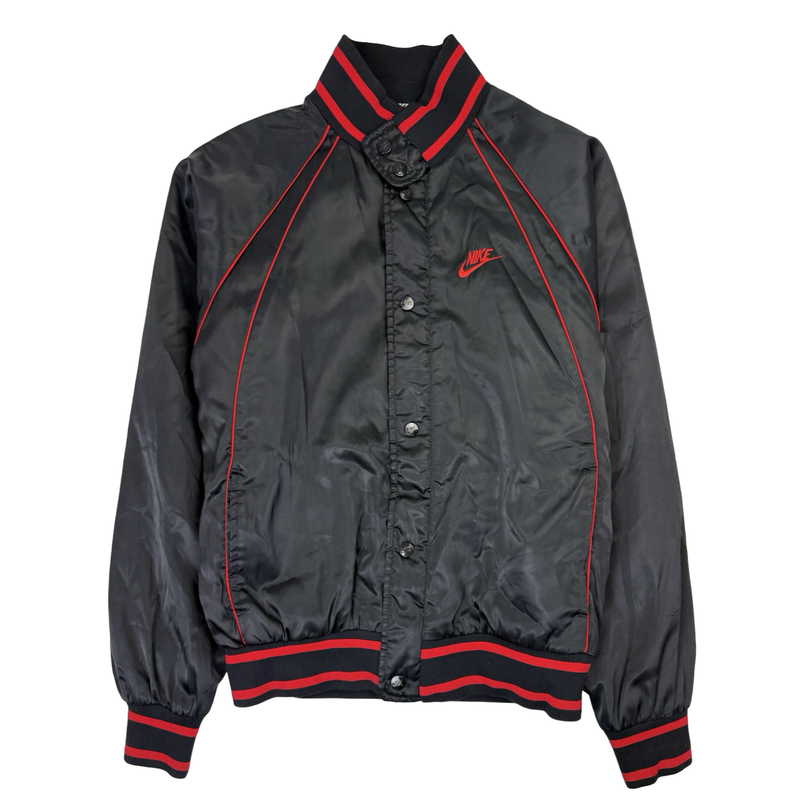Vintage Nike Air Jordan 1 Wings Satin Jacket Black/Red