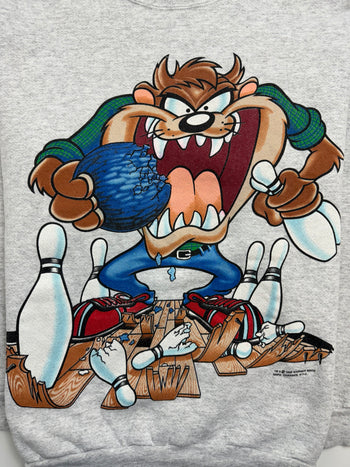 (M) Vintage '95 Tasmanian Devil Bowling Sweatshirt Grey