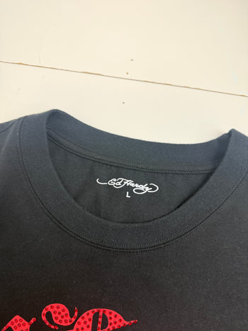 Ed Hardy Thorn Hearts Jewel Tee Black