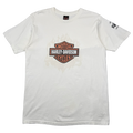 Vintage Harley Davidson Classic Logo Flame Tee White