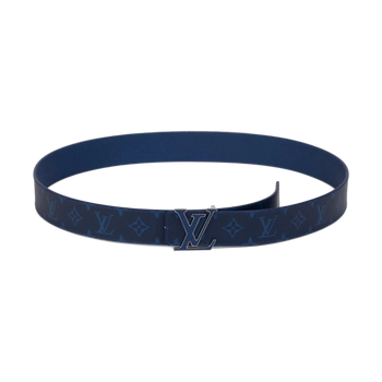 Louis Vuitton LV Initials Leather Monogram Belt Blue