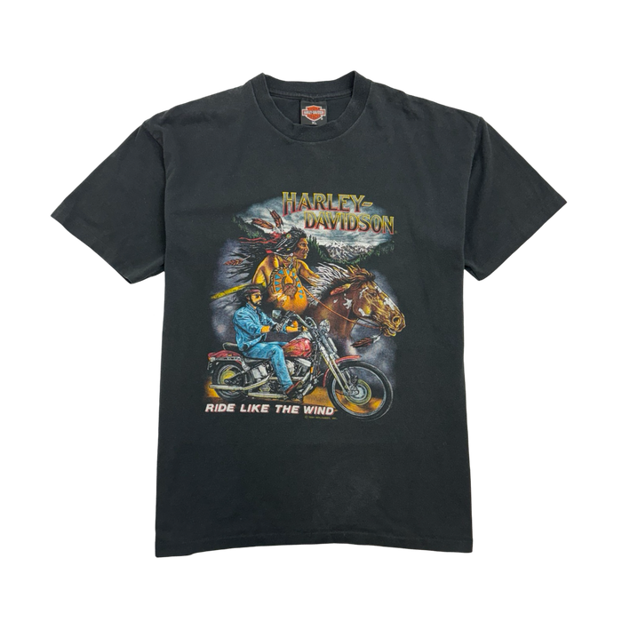 Vintage '91 Harley Davidson Ride Like The Wind Tee Black | Vitnage Clothing Store Canada