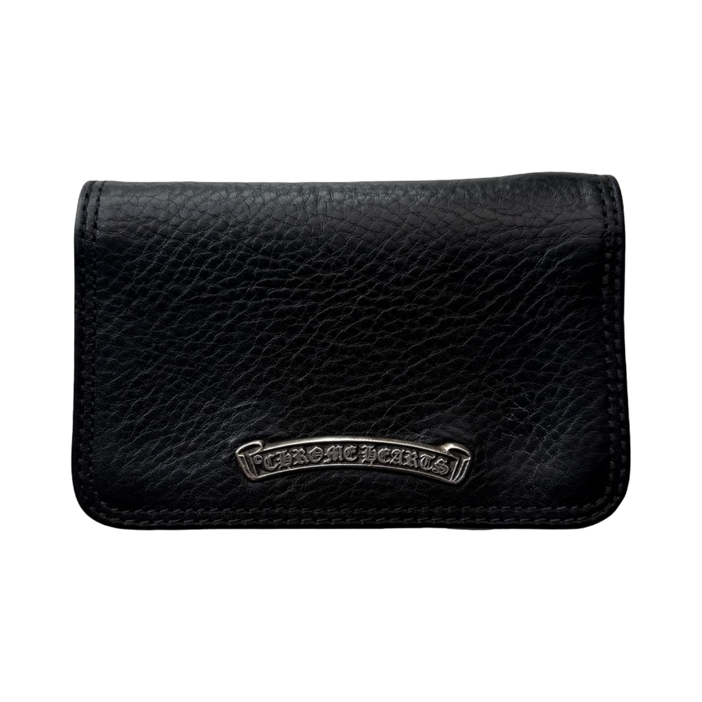 Chrome Hearts Grained Calfskin Grommet Card Holder Black