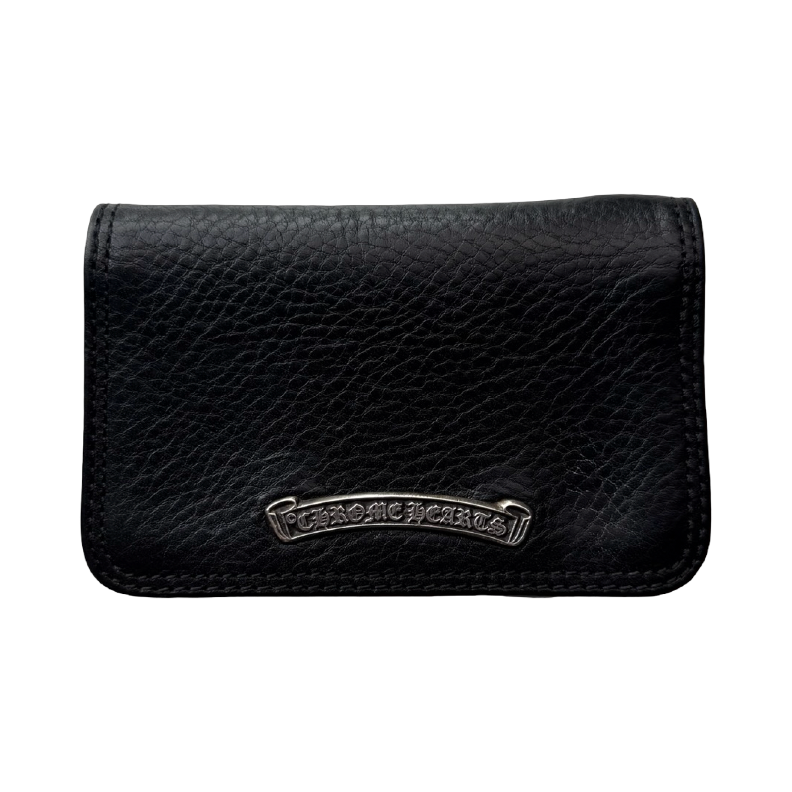 Chrome Hearts Grained Calfskin Grommet Card Holder Black
