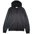 Stone Island Logo Appliqued Garment Dyed Hoodie Black (USED)
