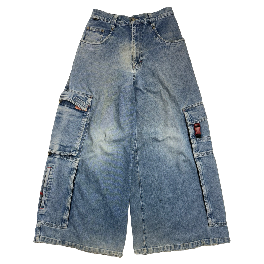 Kik Wear Wide Baggy Cargo Denim Pants