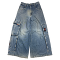 Kik Wear Wide Baggy Cargo Denim Pants