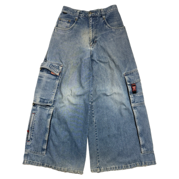 Kik Wear Wide Baggy Cargo Denim Pants